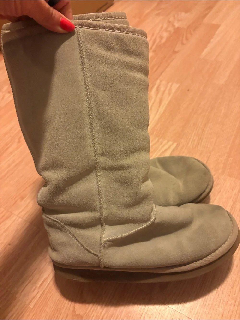 UGG Tall Suede Boots in Light Tan